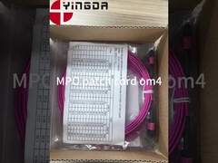 12 ίνες MPO θηλυκό σύνδεσμο patch cord OM4 50/125um Elite απώλεια 0,35dB μοβ πολικότητα A