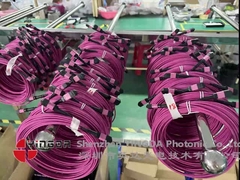12 ίνες MPO θηλυκό σύνδεσμο patch cord OM4 50/125um Elite απώλεια 0,35dB μοβ πολικότητα A