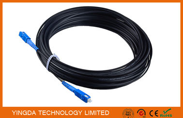 Αγορά Αυτοφερόμενο Sc σκοινιού μπαλωμάτων FTTH - καλώδιο πτώσης ινών Sc μαύρο FRP LSZH 20M ηλεκτρονική κατασκευή