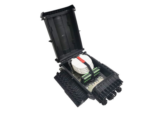 Αγορά Κοινό κιβώτιο καλωδίων ινών IP68 16Ports, μαύρα συνημμένα οπτικών ινών PP υπαίθρια ηλεκτρονική κατασκευή