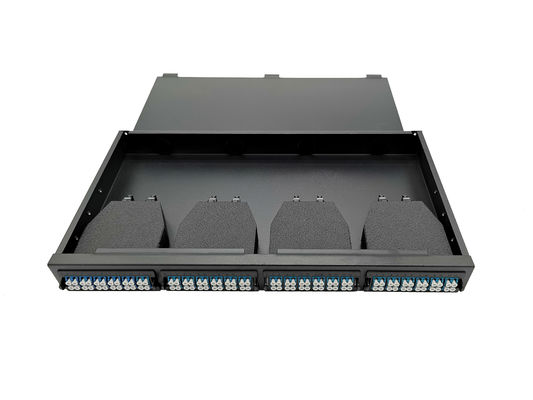 Αγορά 1U MTP MPO καλώδιο Patch Panel για το χώρο αποθήκευσης Δίκτυο-Κανάλι Φυτικών ινών ηλεκτρονική κατασκευή