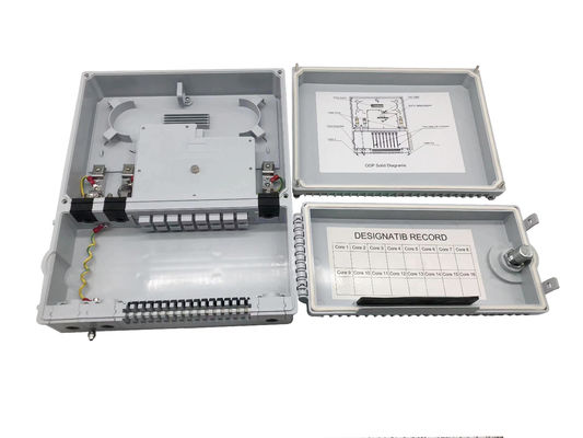 Αγορά 16port FTTH 1*8 PLC Splitter Οπτικό Πλαίσιο Διανομής IP65 Ινδονησία Τηλεπικοινωνίες 2 πόρτες Γκρίζο ηλεκτρονική κατασκευή