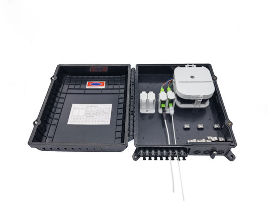 Αγορά 16Ports Outdoor Optical Distribution Box Black With Sc Adapters Plate For  2x3mm Flat Drop Cable Outlets PC ABS Material ηλεκτρονική κατασκευή