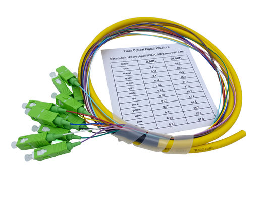 Αγορά 12 APC G652D Sc πλεξίδων οπτικών ινών πυρήνων FTTH PVC 900um 1.5Mts κίτρινο ηλεκτρονική κατασκευή