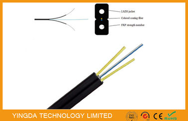 Αγορά Ο οπτικός FTTH FRP Μαύρος ινών GJXFH καλωδίων G657A SM 2 καλωδίων πτώσης ίνας υάλου ηλεκτρονική κατασκευή