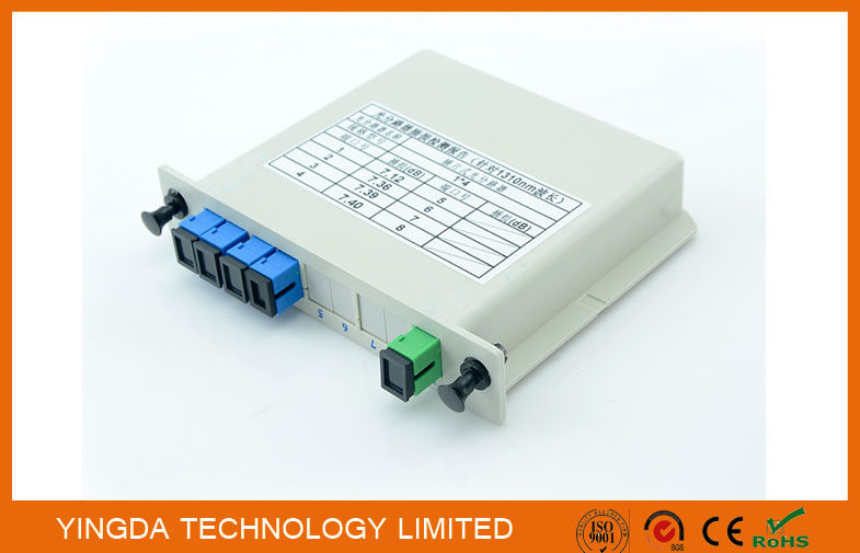 Θραύστης PLC EPON οπτικών ινών 1x4 στο κιβώτιο LGX, G657A1, ίνα G652D Corning SMF-28e