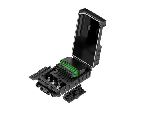 Εργοστάσιο οπτικών ινών NAP Caja De Terminal 36 πυρήνες Ftth Fiber Optic Splitter Box FAT Black ABS PC