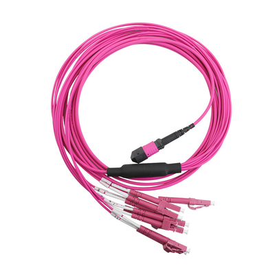 MPO patch cord MPO-LC MPO/MTP σε 6 x LC UPC Duplex 12 ίνες OM4 MM Τύπος A Breakout Patch Cord 5 μέτρα 10 μέτρα