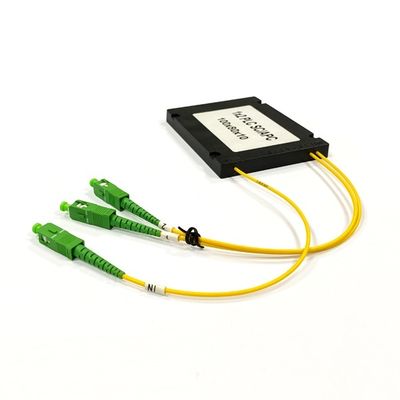 Μονό λειτουργία FTTH οπτικών ινών διαχωριστής 1X2 1X4 1X8 με ABS Box 2.0mm για FTTA οπτικών ινών εξοπλισμού Χρήση σε FTTH